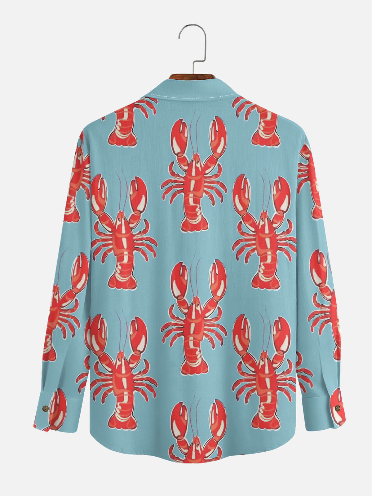 Men's Mardi Gras Lobster Print Long Sleeve Shirt Eleven Oasis