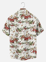 Men's Classic Snowman Holiday All-Over Print Short Sleeve Shirt Eleven Oasis