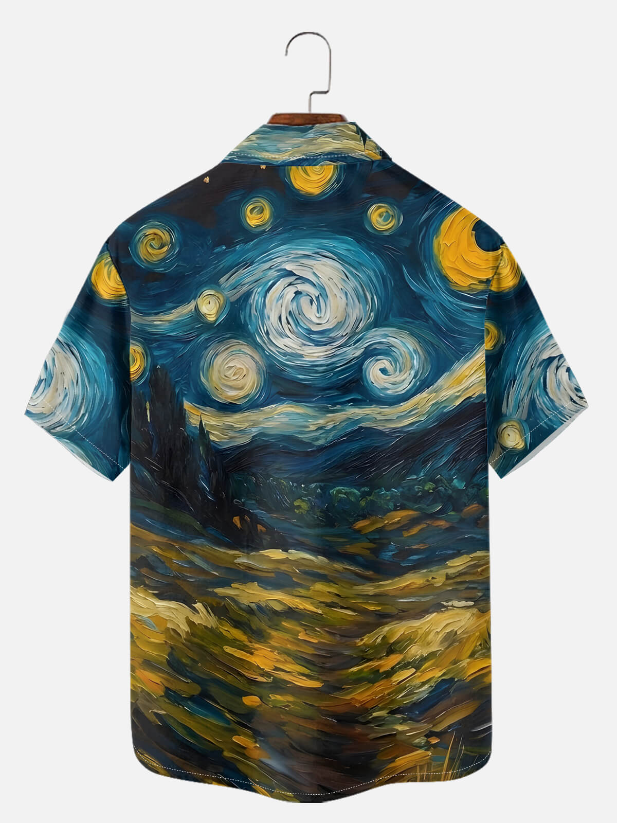 Tall Men's Shepherd of Faith Oil Painting Short Sleeve Shirt Eleven Oasis