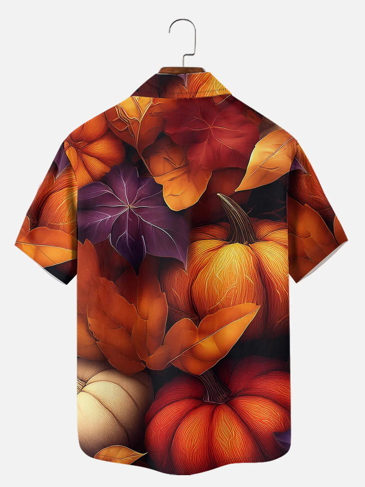 Tall Men's Fall Harvest Pumpkins Short Sleeve Shirt Eleven Oasis