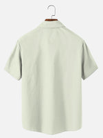 Men's Classic Striped Bowling Style Short Sleeve Shirt ElevenOasis