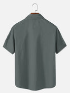 Men's Unilateral Striped Flower Vacation Casual Short Sleeve Shirt ElevenOasis
