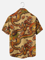 Tall Men's Retro Mascot Football Short Sleeve Shirt Eleven Oasis