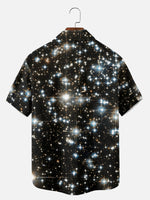 Tall Men's Starfield Night Sky Short Sleeve Shirt Eleven Oasis