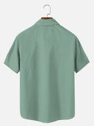 Men's Basic 50s Style Bowling Short Sleeve Shirt ElevenOasis
