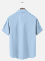 Men's Basic 50s Style Bowling Short Sleeve Shirt Eleven Oasis