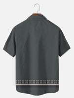 Tall Men¡¯s Checkered Lane Bowling Short Sleeve Shirt Eleven Oasis