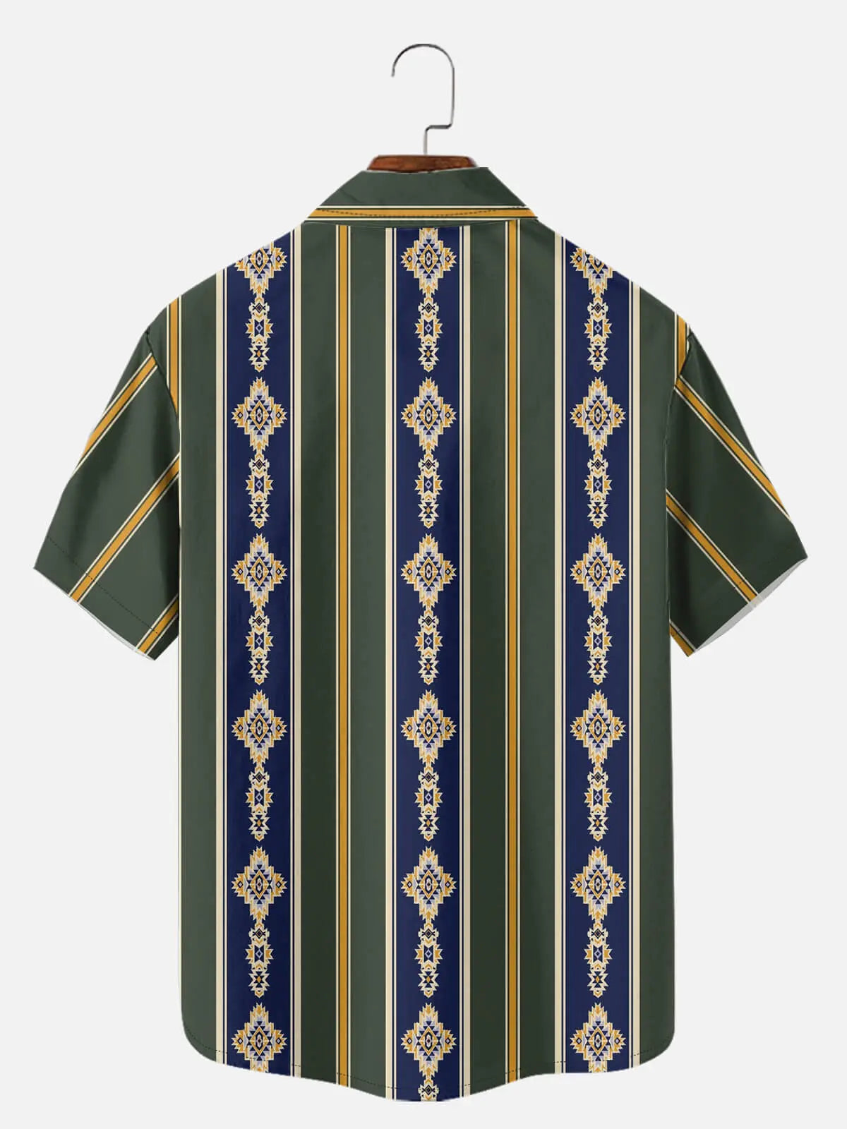 Tall Men's Vintage Patterned Stripe Short Sleeve Shirt Eleven Oasis