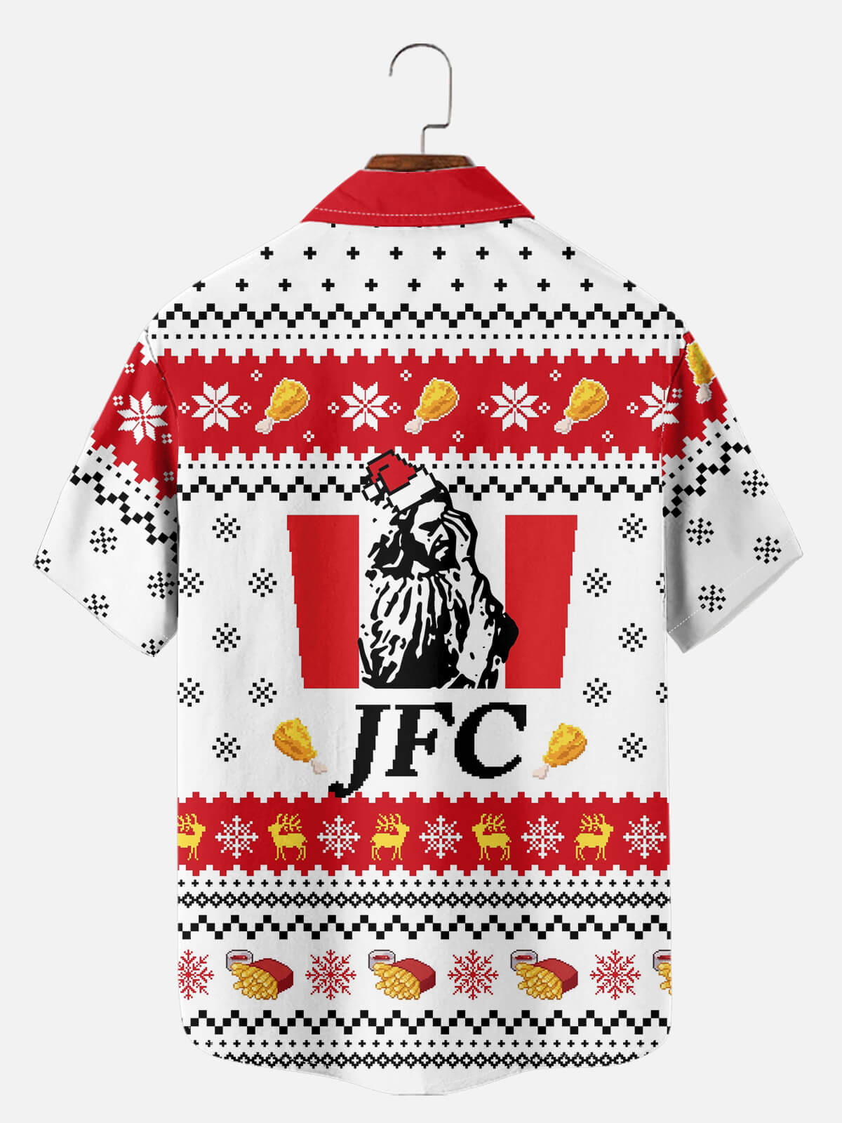 Men's JFC Fried Chicken Ugly Christmas Short Sleeve Shirt Eleven Oasis