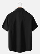 Men's Unilateral Striped Flower Vacation Casual Short Sleeve Shirt ElevenOasis