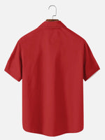 Men's Santa Beer Time Christmas Bowling Short Sleeve Shirt Eleven Oasis