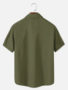 Men's Striped with Space-Age Stars Casual Short Sleeve Shirt ElevenOasis