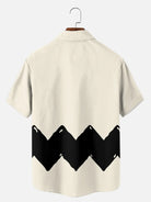 Men's Vintage Cartoon Zigzag Short Sleeve Shirt ElevenOasis