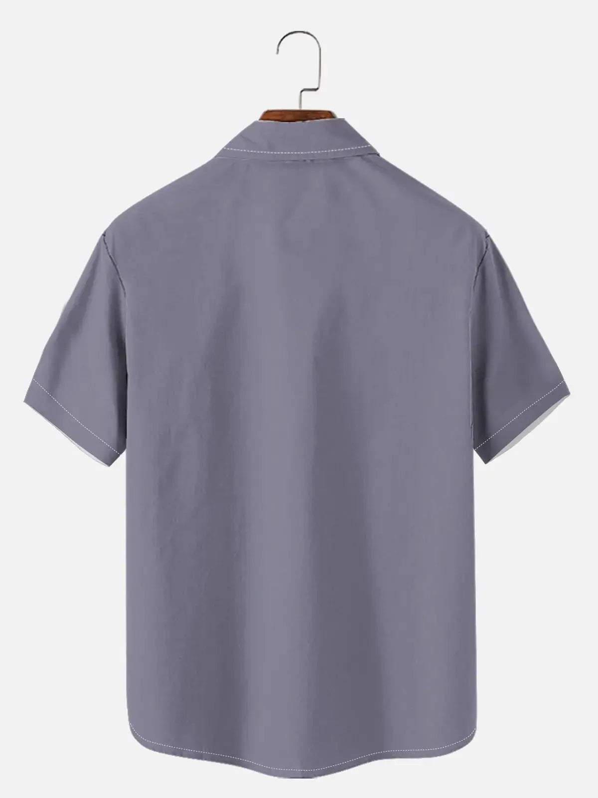 Men's Basic 50s Style Bowling Short Sleeve Shirt ElevenOasis