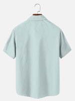 Men's Classic Striped Bowling Style Short Sleeve Shirt ElevenOasis