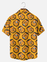 Tall Men's Jack Skellington All-Over Pumpkin Halloween Short Sleeve Shirt Eleven Oasis