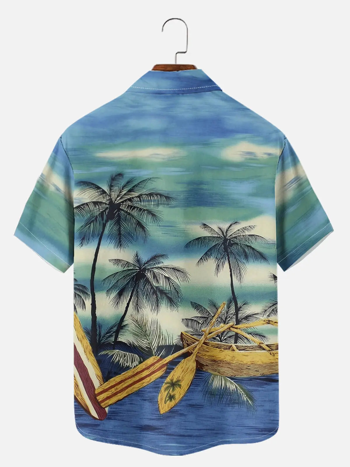 Tall Men's Island Canoe Escape Short Sleeve Shirt Eleven Oasis