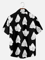 Tall Men's Halloween Ghost Party Short Sleeve Shirt Eleven Oasis