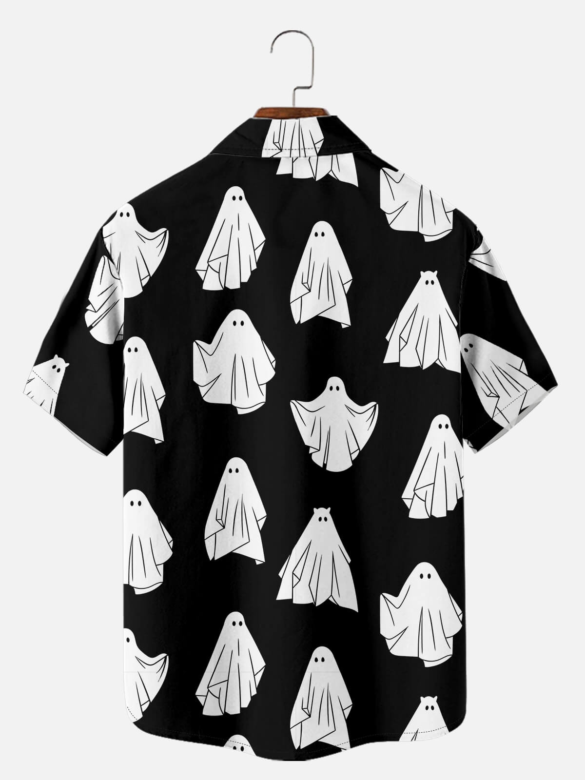 Tall Men's Halloween Ghost Party Short Sleeve Shirt Eleven Oasis