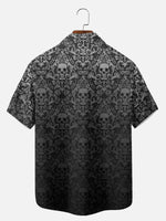 Tall Men's Gothic Skull Pattern Short Sleeve Shirt Eleven Oasis