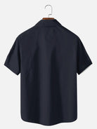 Men's Basic 50s Style Bowling Short Sleeve Shirt ElevenOasis