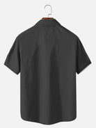 Men's Basic 50s Style Bowling Short Sleeve Shirt ElevenOasis