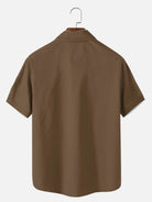 Men's Basic 50s Style Bowling Short Sleeve Shirt ElevenOasis
