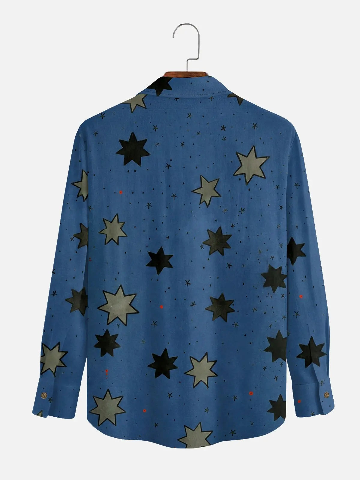 Men's Vintage Circus Print with Crocodile and Monkey Long Sleeve Shirt 