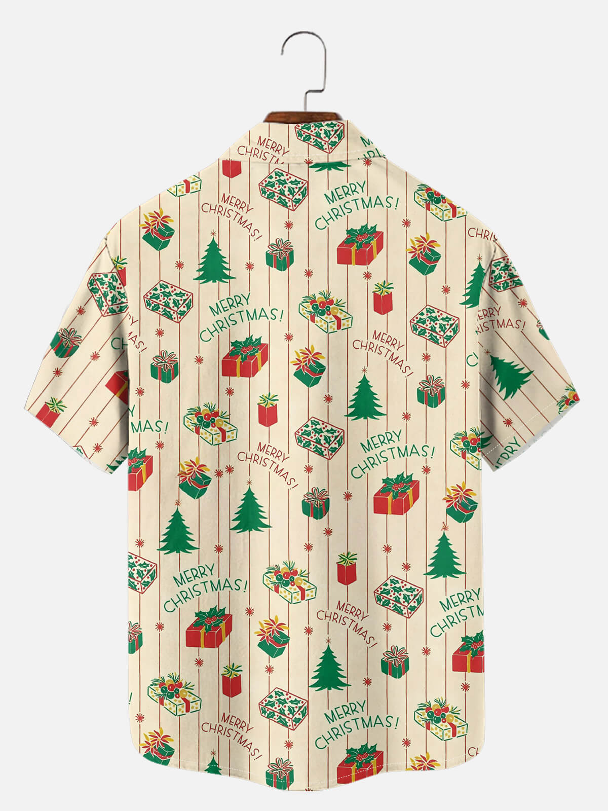 Tall Men's Christmas Gifts and Trees All Over Print Short Sleeve Shirt Eleven Oasis