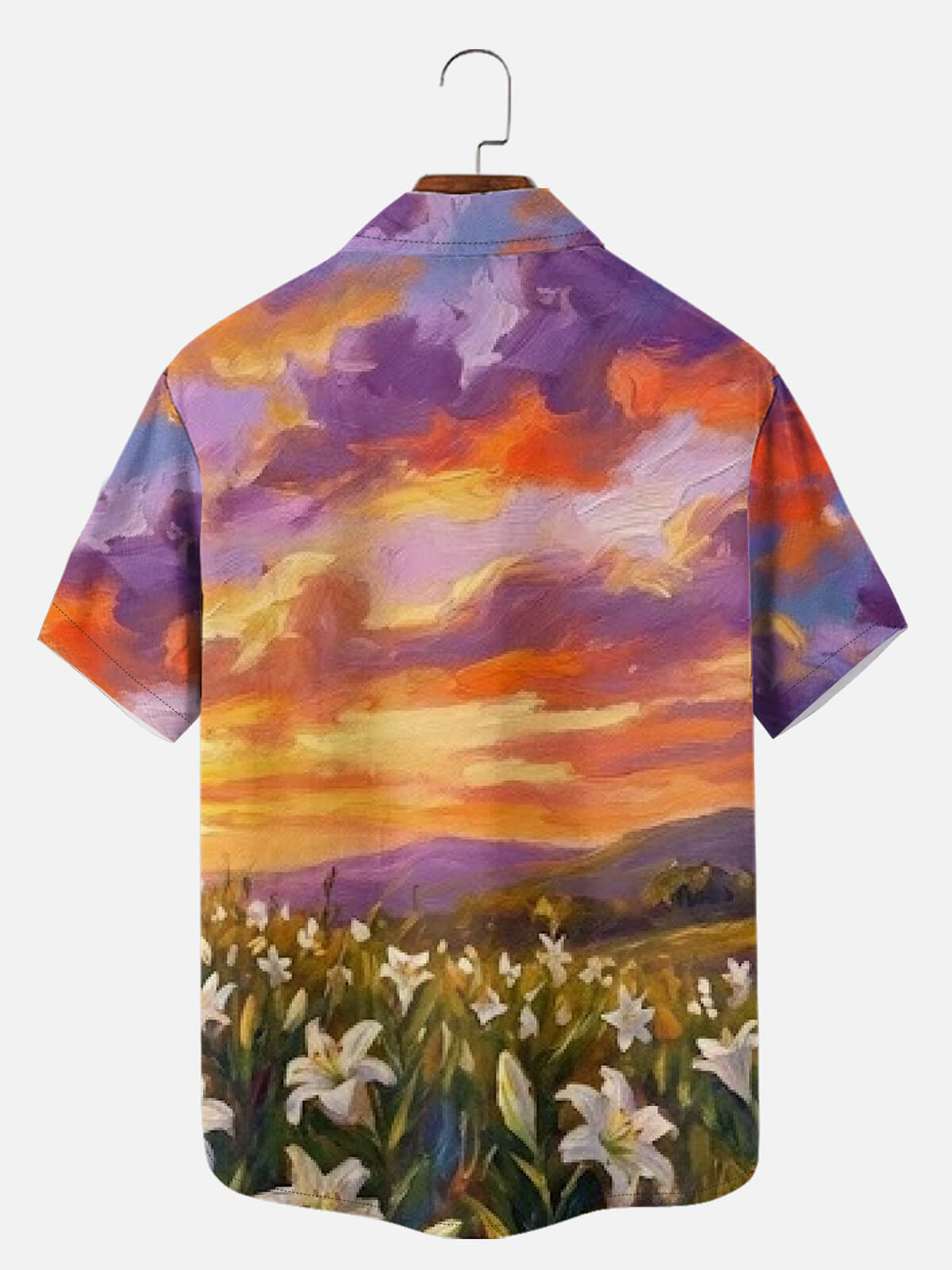 Tall Men's Faith Cross Oil Painting Short Sleeve Shirt Eleven Oasis