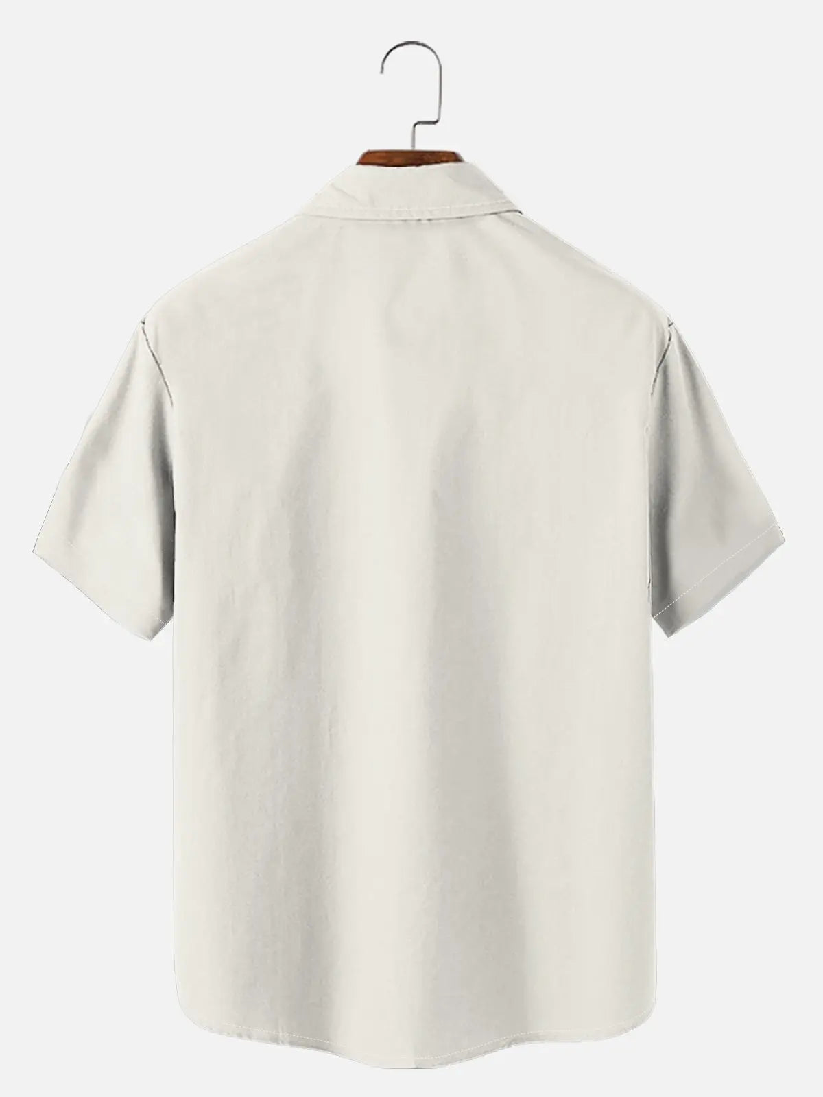 Tall Men's Casual Linen-Feel Printed Solid Color Button Short Sleeve Shirt ElevenOasis