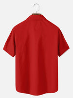 Tall Men's Black Palm Tree Santa Sleigh Short Sleeve Shirt Eleven Oasis