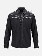 Men's Western Yoke Contrast Piping Long Sleeve Shirt ElevenOasis