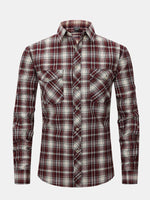 Men's Plaid Button-Down Long Sleeve Shirt Eleven Oasis