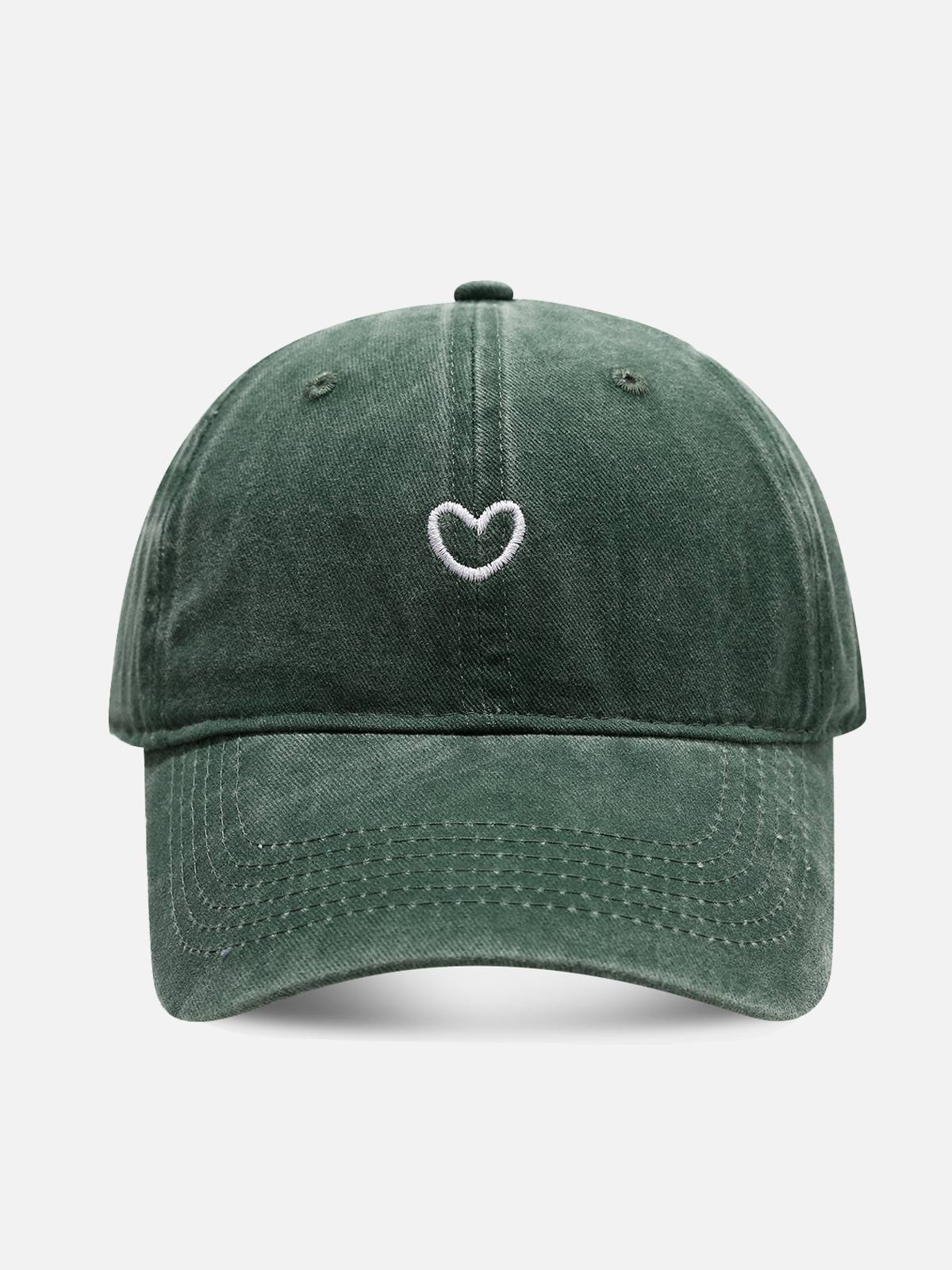 Heart Washed Cotton Baseball Cap Eleven Oasis