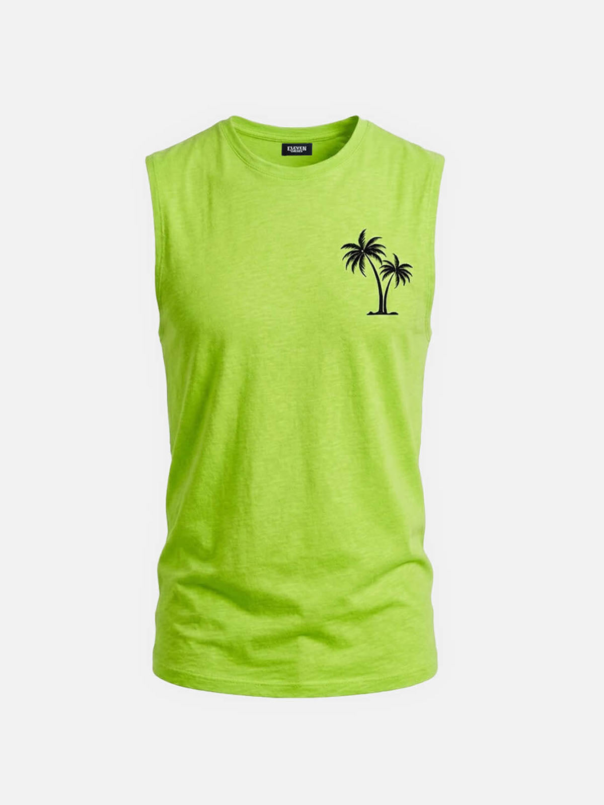 Men's Palm Graphic Crew Neck Tank Top Eleven Oasis