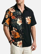Men's Hawaii Retro Tropical Flora Short Sleeve Shirt ElevenOasis
