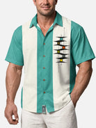 Men's Mid-Century Modern Abstract Bowling Short Sleeve Shirt?