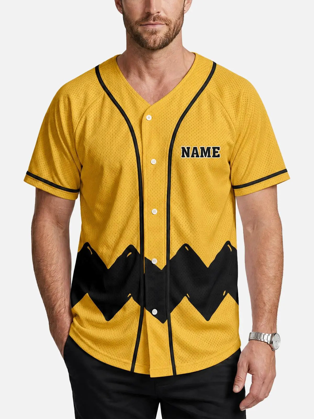Men's Custom Retro Cartoon Baseball Team Short Sleeve Jersey Eleven Oasis