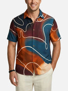 Men's Neon Lounge Abstract Short Sleeve Shirt Eleven Oasis