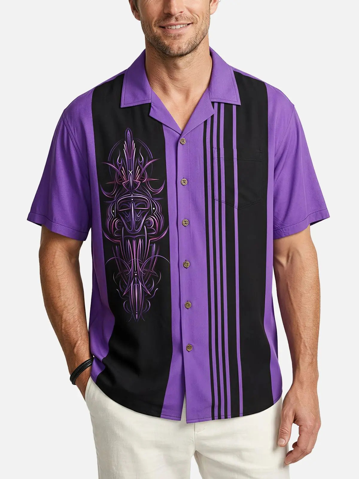 Men's Lowrider Pinstripe Short Sleeve Shirt Eleven Oasis