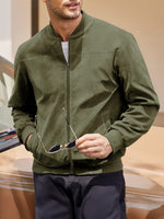 Men's Suede-Feel Bomber Jacket Eleven Oasis
