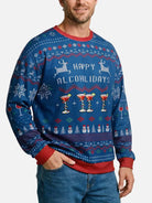 Merry Alcoholidays Martini & Wine Ugly Christmas Sweater ElevenOasis