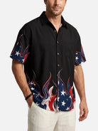 Men's Patriotic Flame Short Sleeve Shirt Eleven Oasis