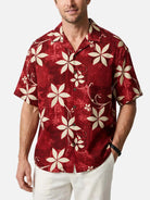 Men's Abstract Floral Vine Short Sleeve Shirt ElevenOasis