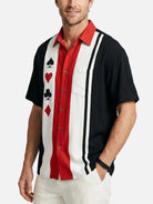Men's Geometric Print Casual Short Sleeve Hawaiian Bowling Shirt ElevenOasis