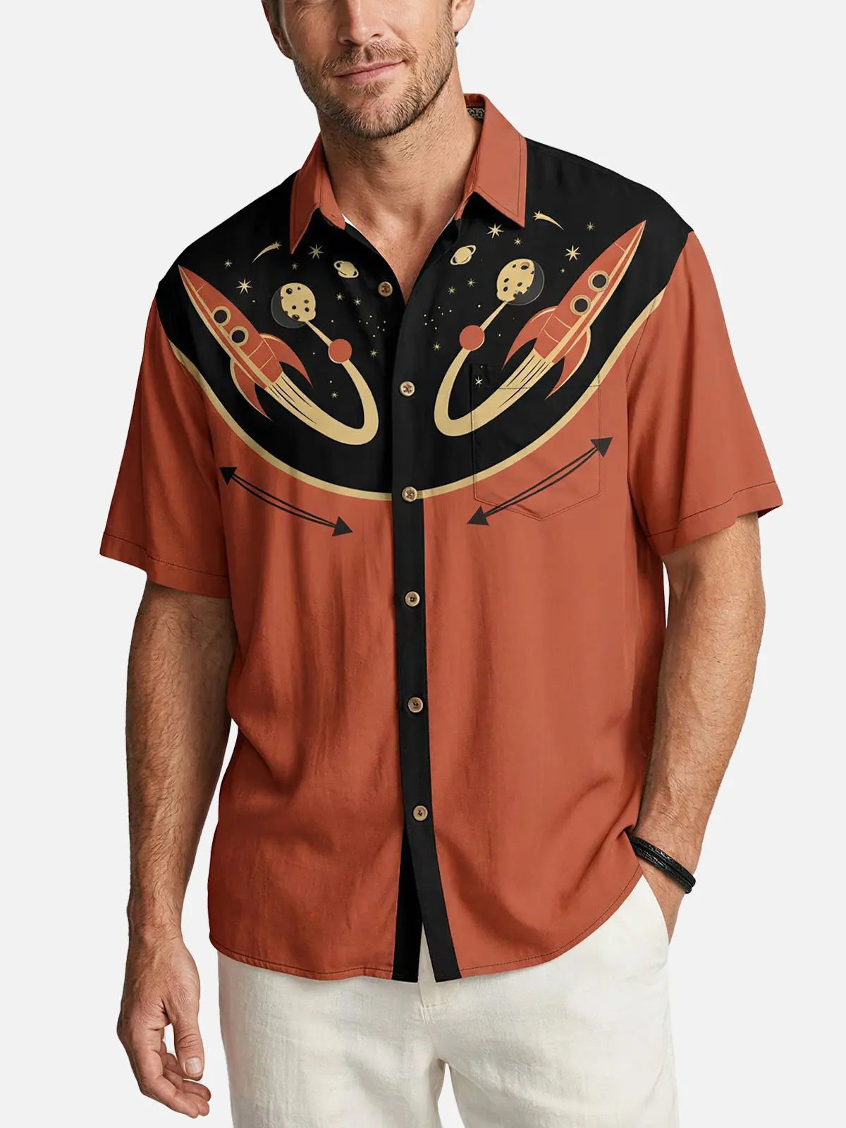 Men's Atomic Western Space Short Sleeve Shirt ElevenOasis