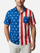Men's Classic Americana Flag Short Sleeve Shirt ElevenOasis