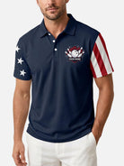 Men's Custom Patriot Bowling Short Sleeve Polo Shirt Eleven Oasis