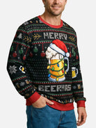 Merry Beermas Beer Mug Ugly Christmas Sweater ElevenOasis